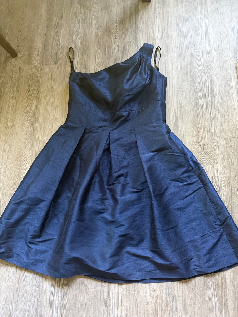 ALFRED SUNG Navy One-Shoulder Fit & Flare Cocktail Dress